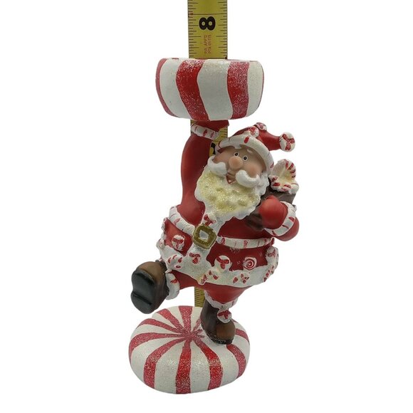 Jolly Peppermint Santa Claus Candle Holder - Picture 7 of 8